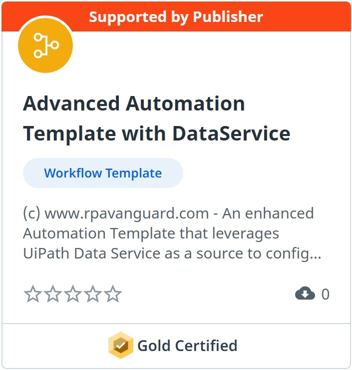 Advanced Automation Template with DataService - Gold Certified
